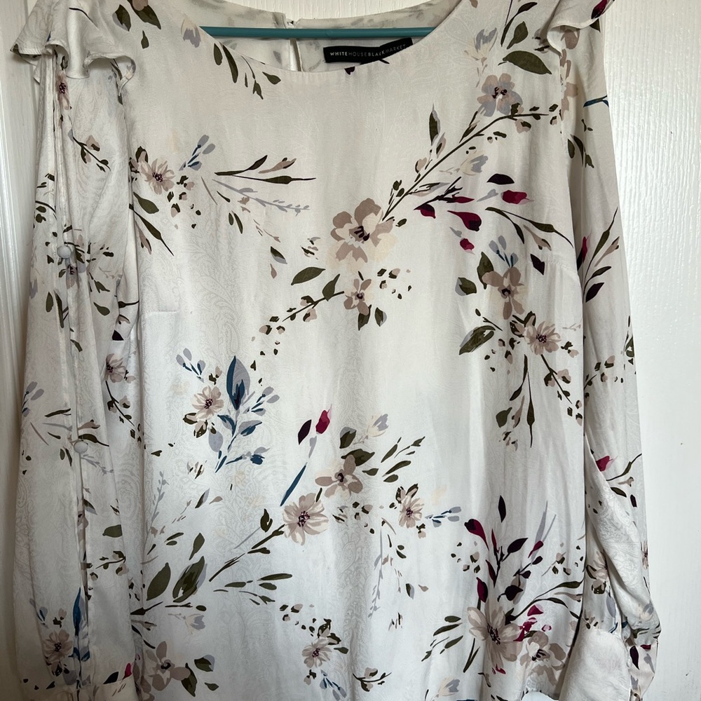 White House Black Market Floral Blouse